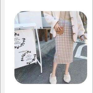 Sweater plaid skirt US size 2